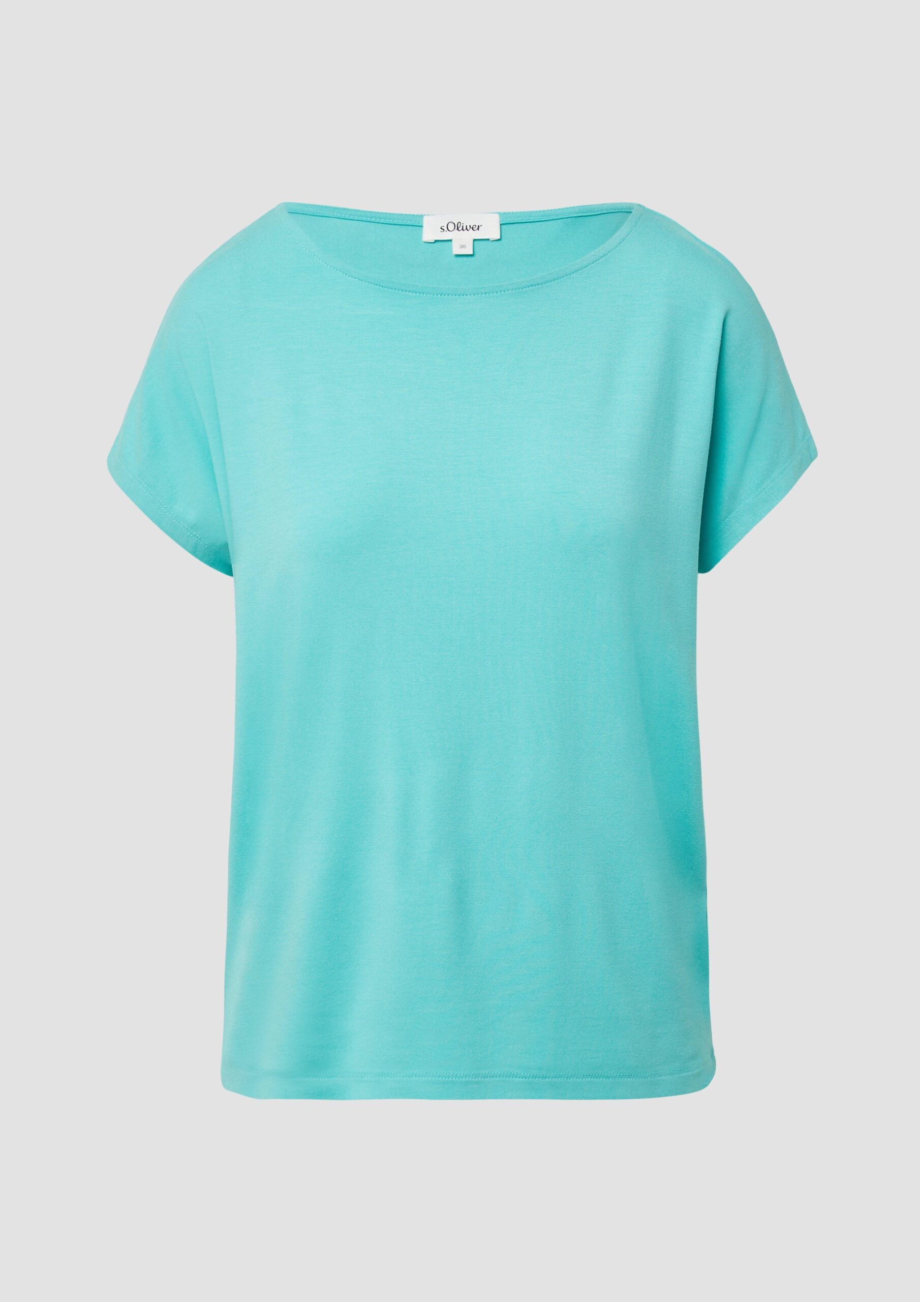 Fließendes Jersey-Shirt mit überschnittenen Schultern