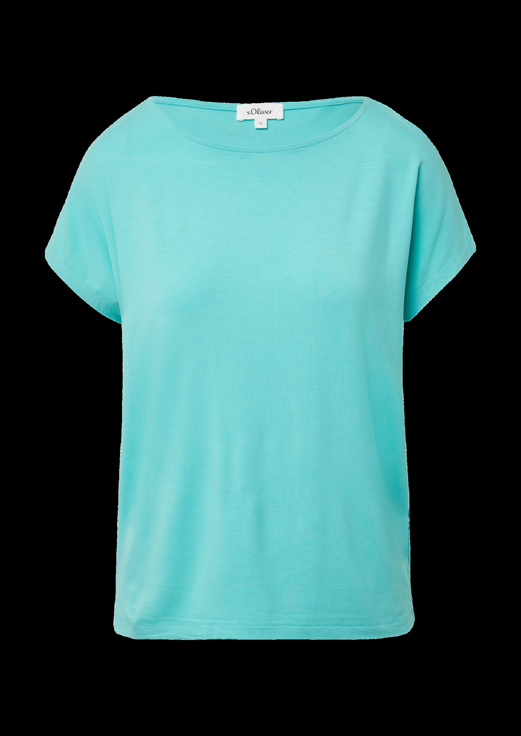 Fließendes Jersey-Shirt mit überschnittenen Schultern