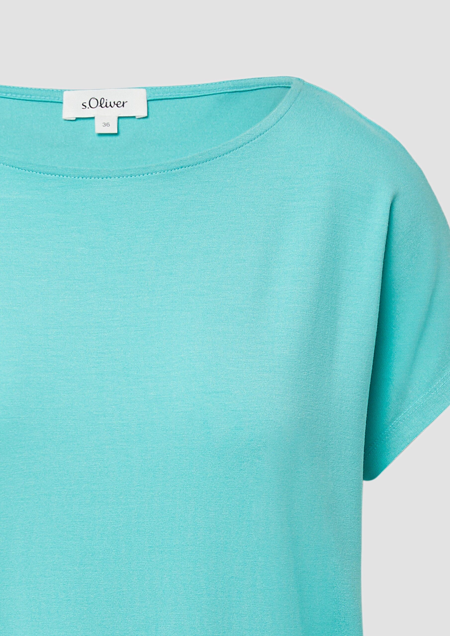 Fließendes Jersey-Shirt mit überschnittenen Schultern