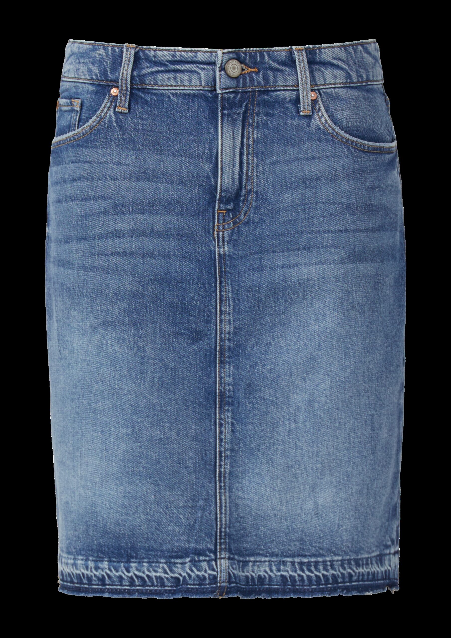 Kurzer Jeansrock mit offenem Saum