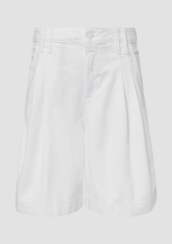 Denim-Bermuda mit Bundfalten