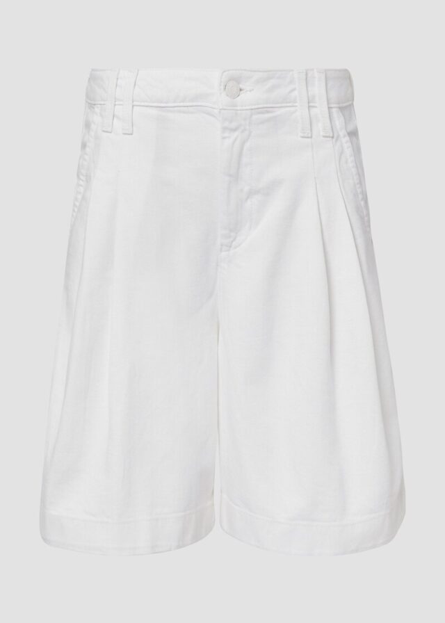Denim-Bermuda mit Bundfalten