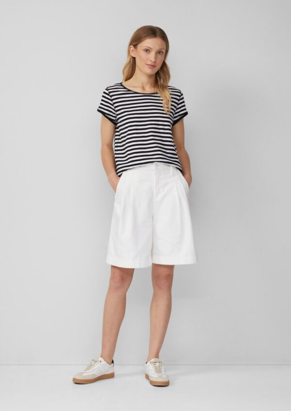 Denim-Bermuda mit Bundfalten