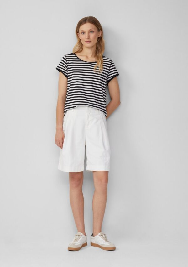 Denim-Bermuda mit Bundfalten