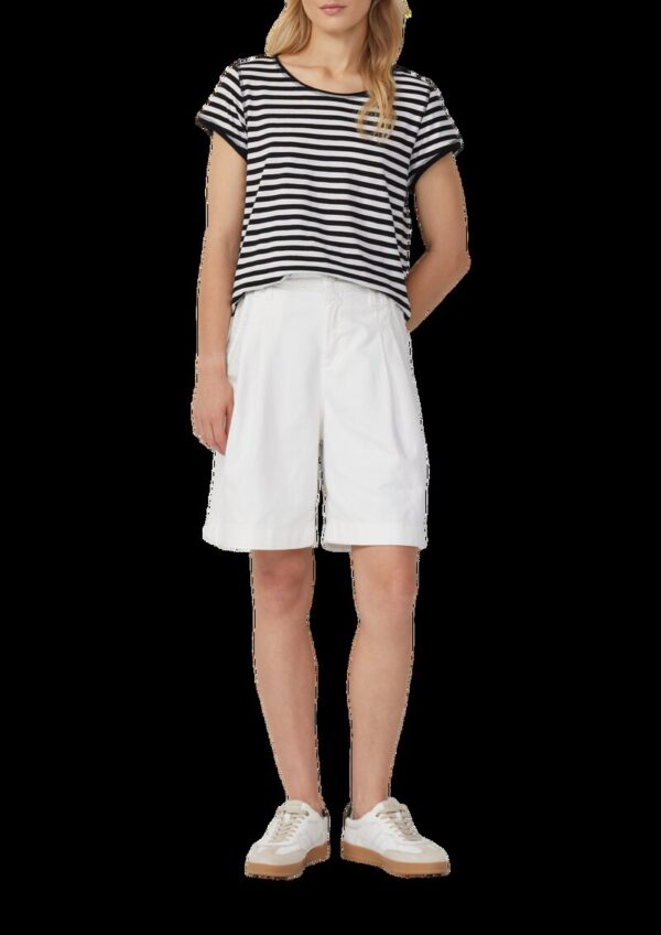 Denim-Bermuda mit Bundfalten