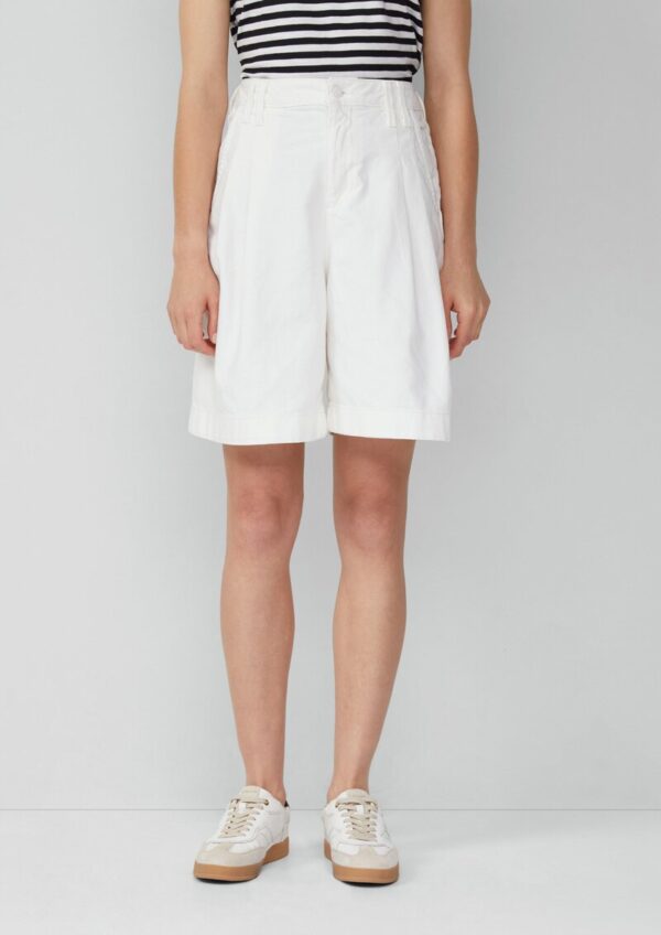 Denim-Bermuda mit Bundfalten