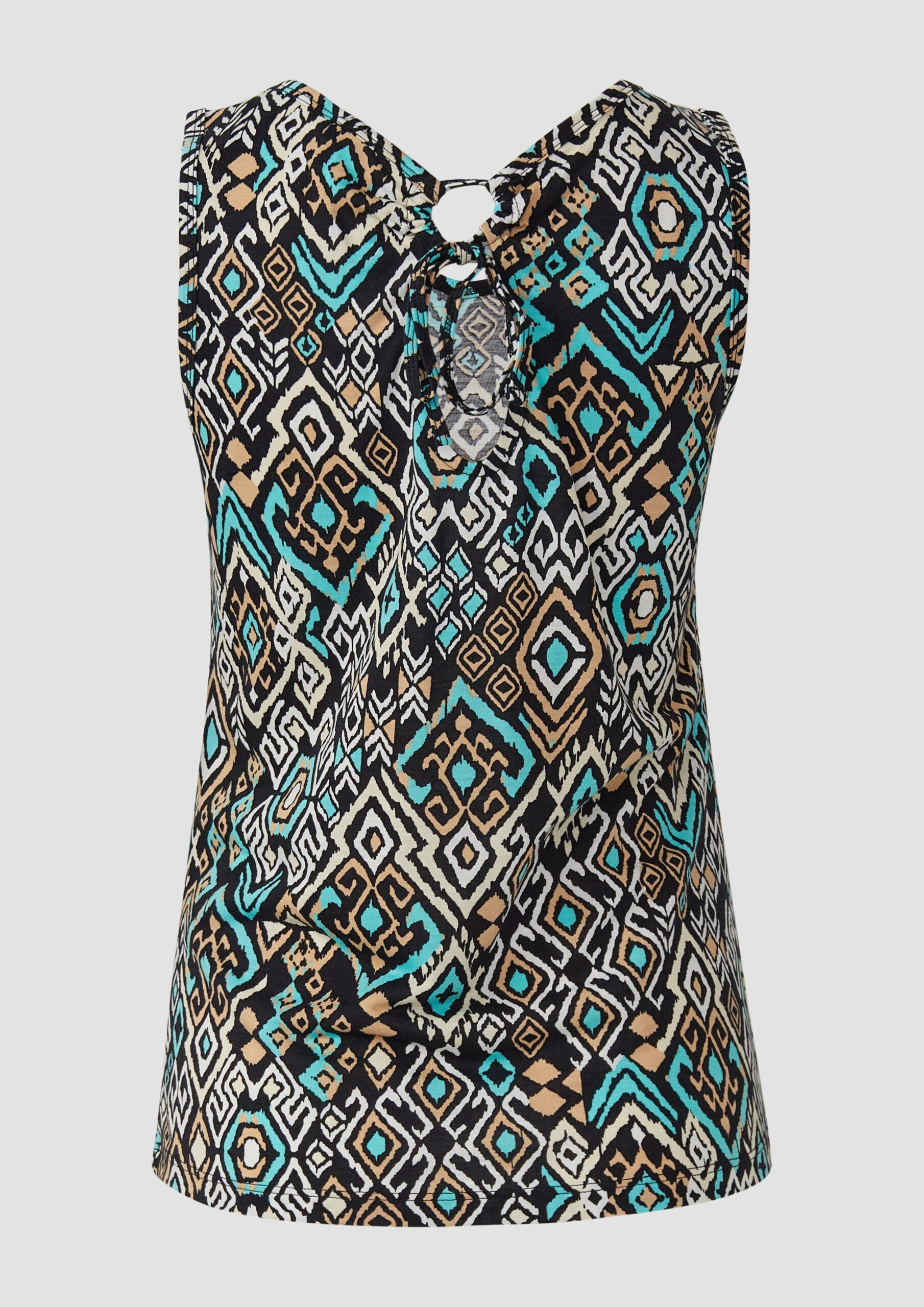 Jersey-Top mit Cut-out und Schleife