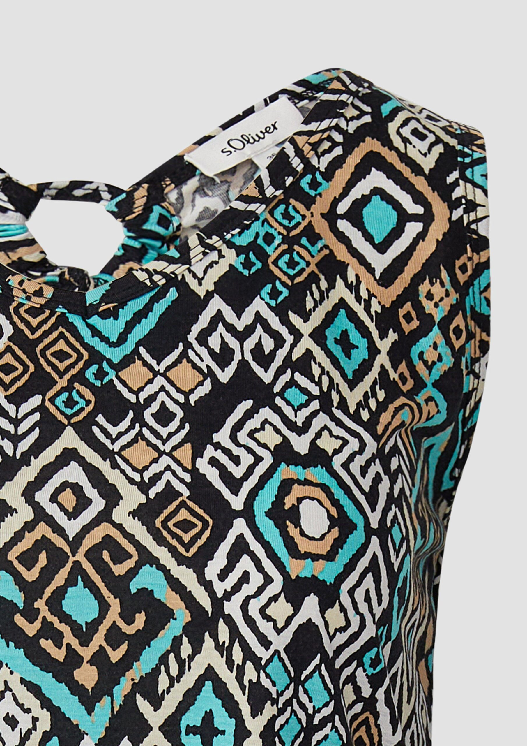 Jersey-Top mit Cut-out und Schleife