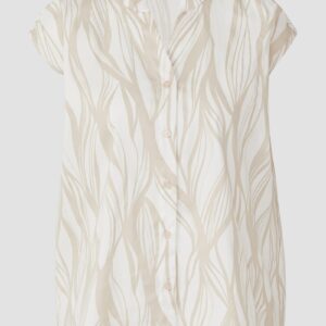 Ärmellose Popeline-Bluse mit All-over-Print