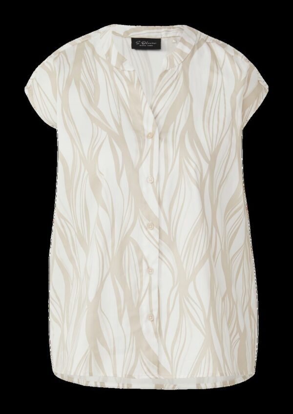 Ärmellose Popeline-Bluse mit All-over-Print