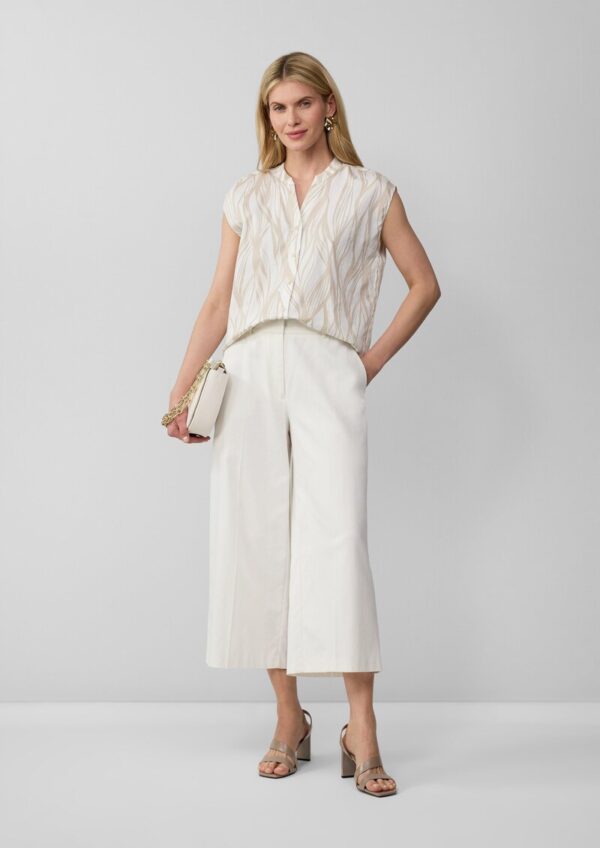 Ärmellose Popeline-Bluse mit All-over-Print