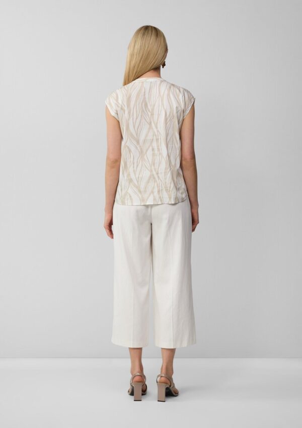 Ärmellose Popeline-Bluse mit All-over-Print