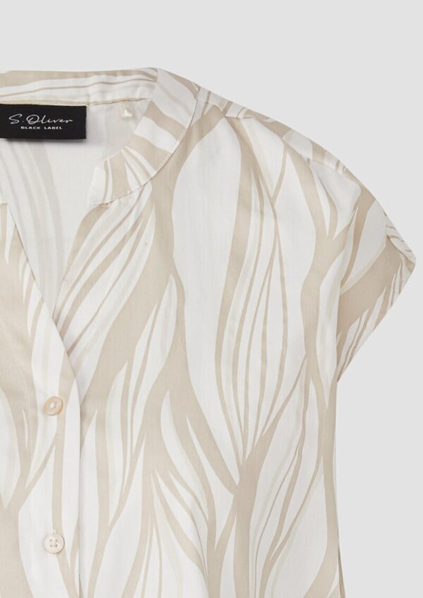 Ärmellose Popeline-Bluse mit All-over-Print