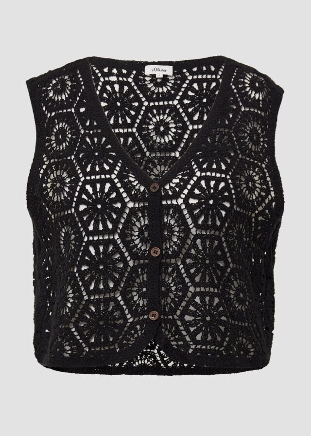 Verkürzte Weste aus Häkelspitze