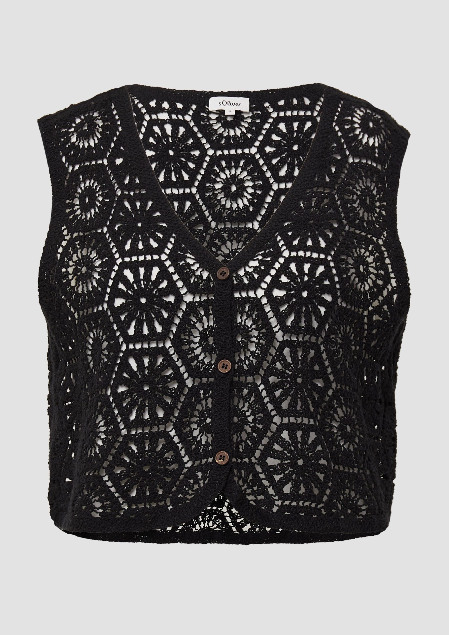 Verkürzte Weste aus Häkelspitze