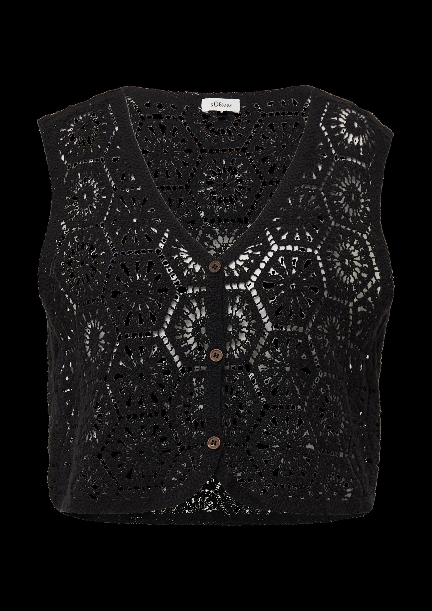Verkürzte Weste aus Häkelspitze