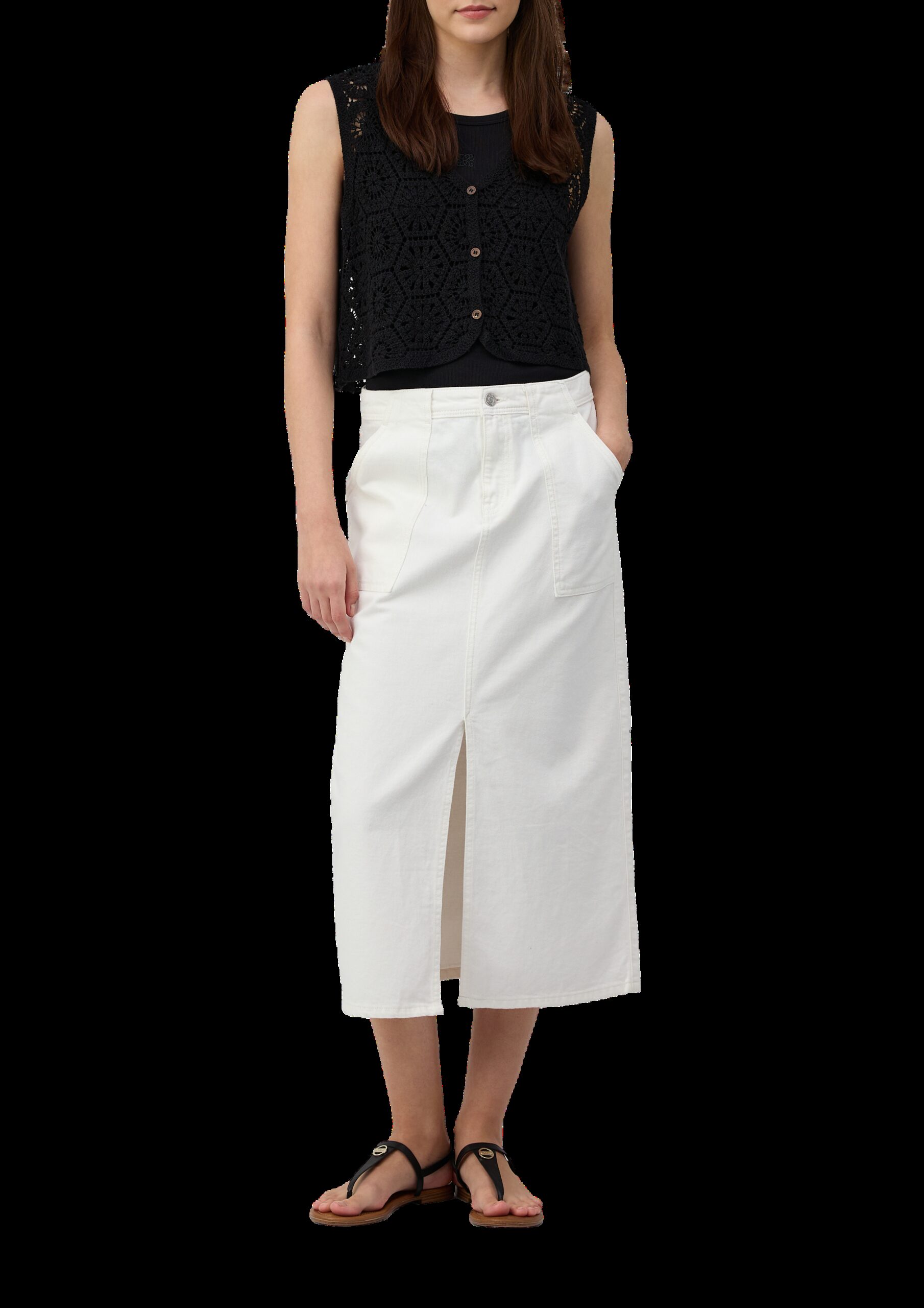 Verkürzte Weste aus Häkelspitze