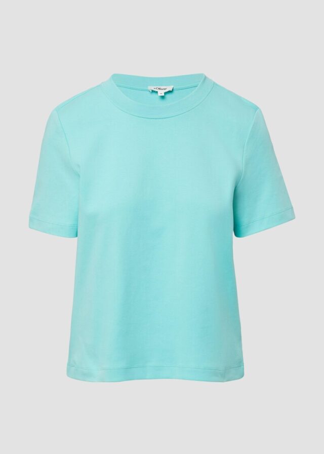 Verkürztes T-Shirt aus Interlockjersey