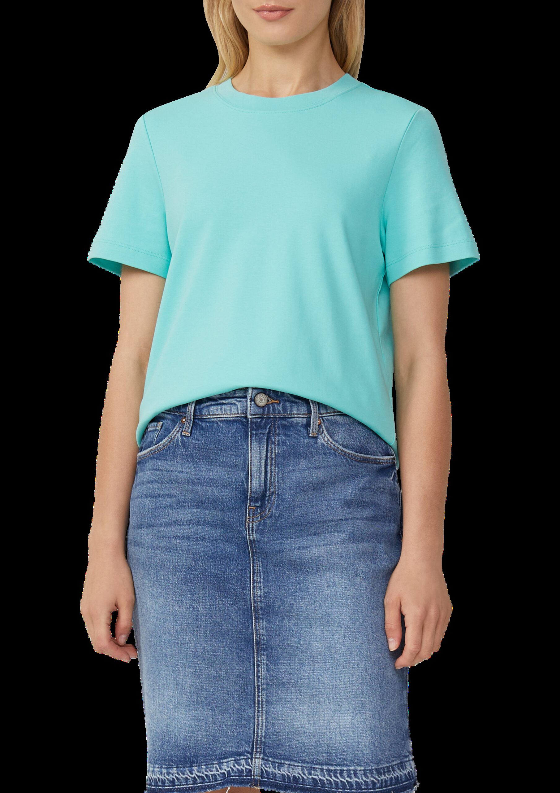 Verkürztes T-Shirt aus Interlockjersey