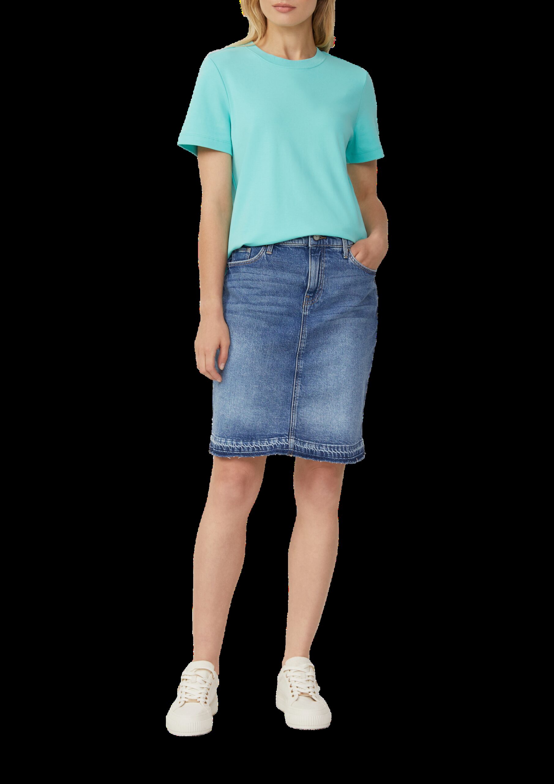 Verkürztes T-Shirt aus Interlockjersey