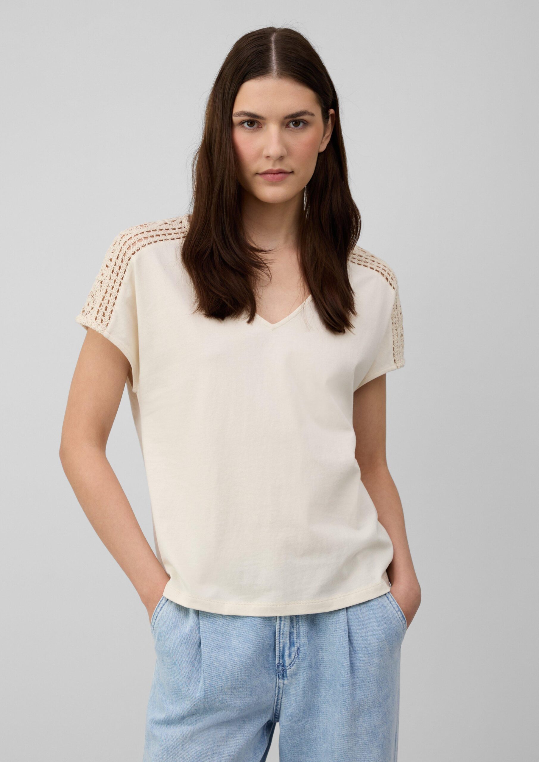 T-Shirt im Relaxed Fit mit Häkelspitze