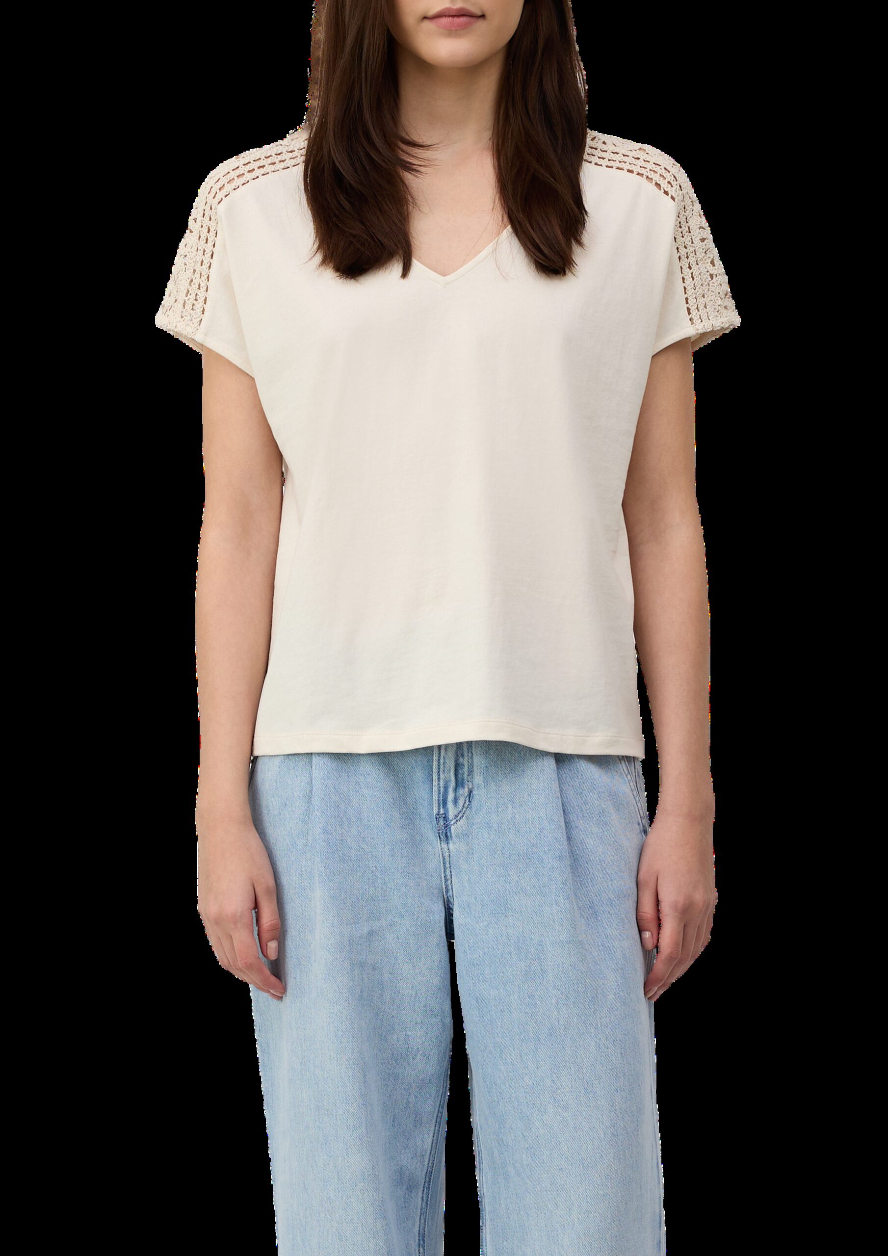 T-Shirt im Relaxed Fit mit Häkelspitze
