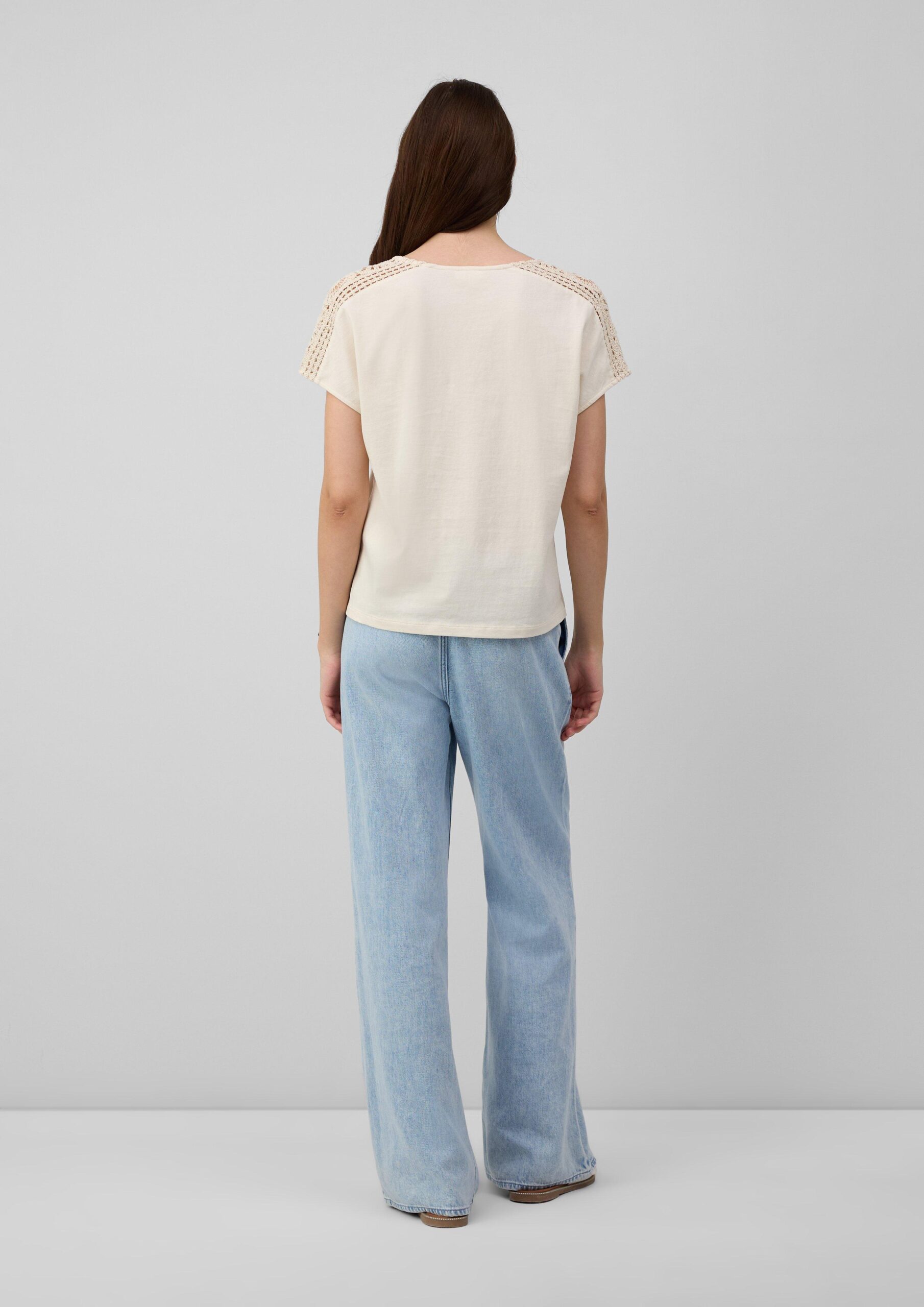 T-Shirt im Relaxed Fit mit Häkelspitze