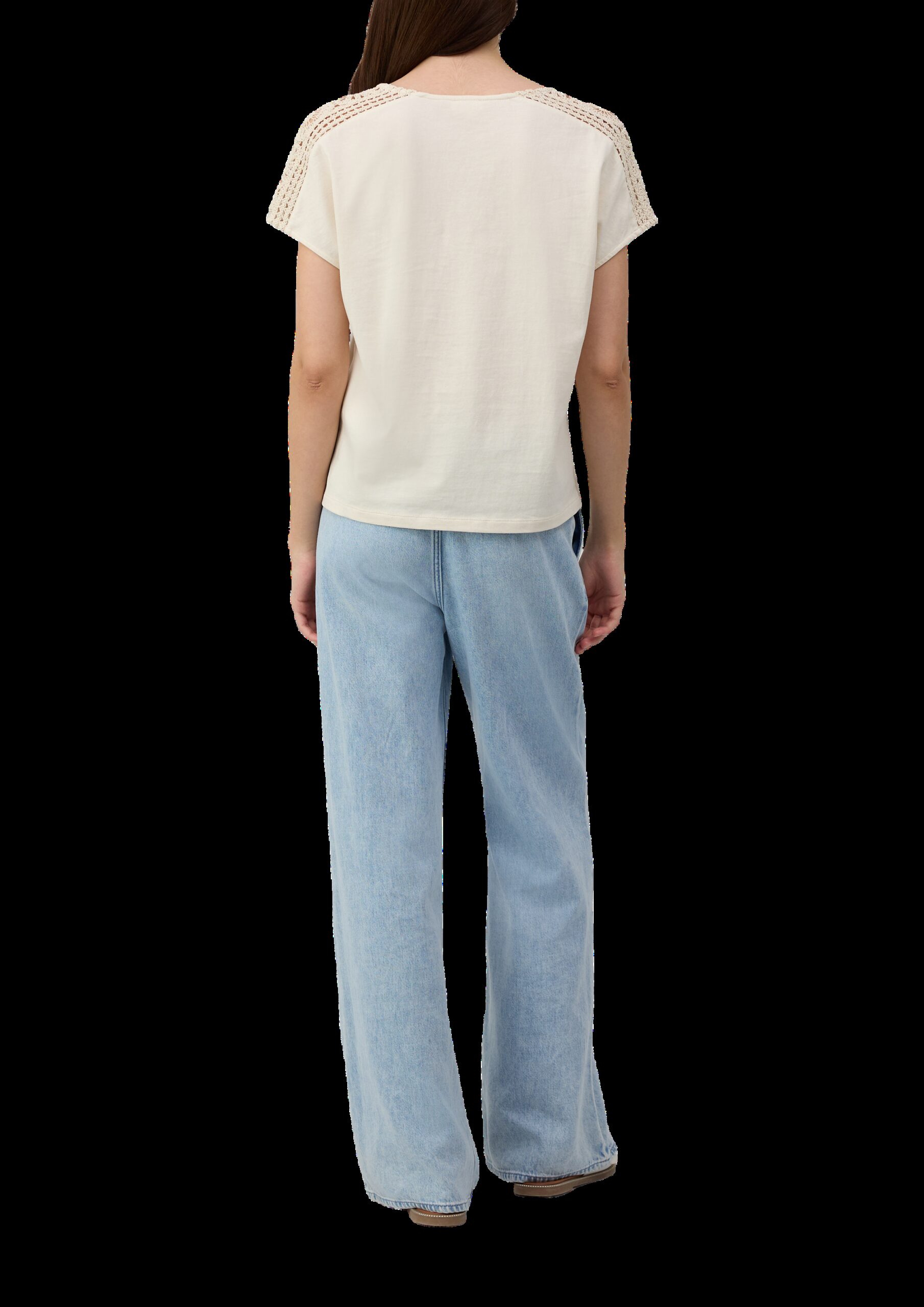 T-Shirt im Relaxed Fit mit Häkelspitze