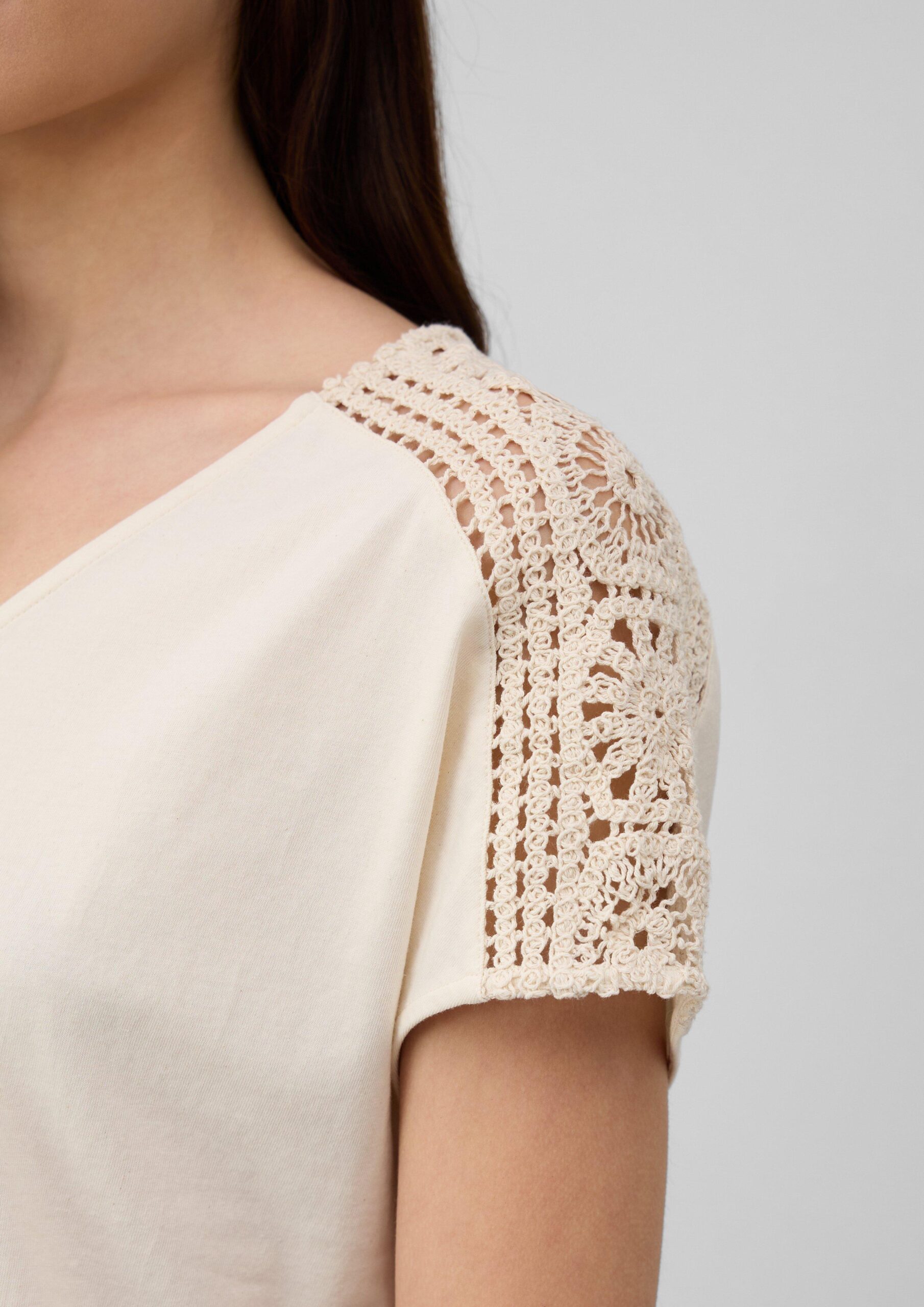 T-Shirt im Relaxed Fit mit Häkelspitze