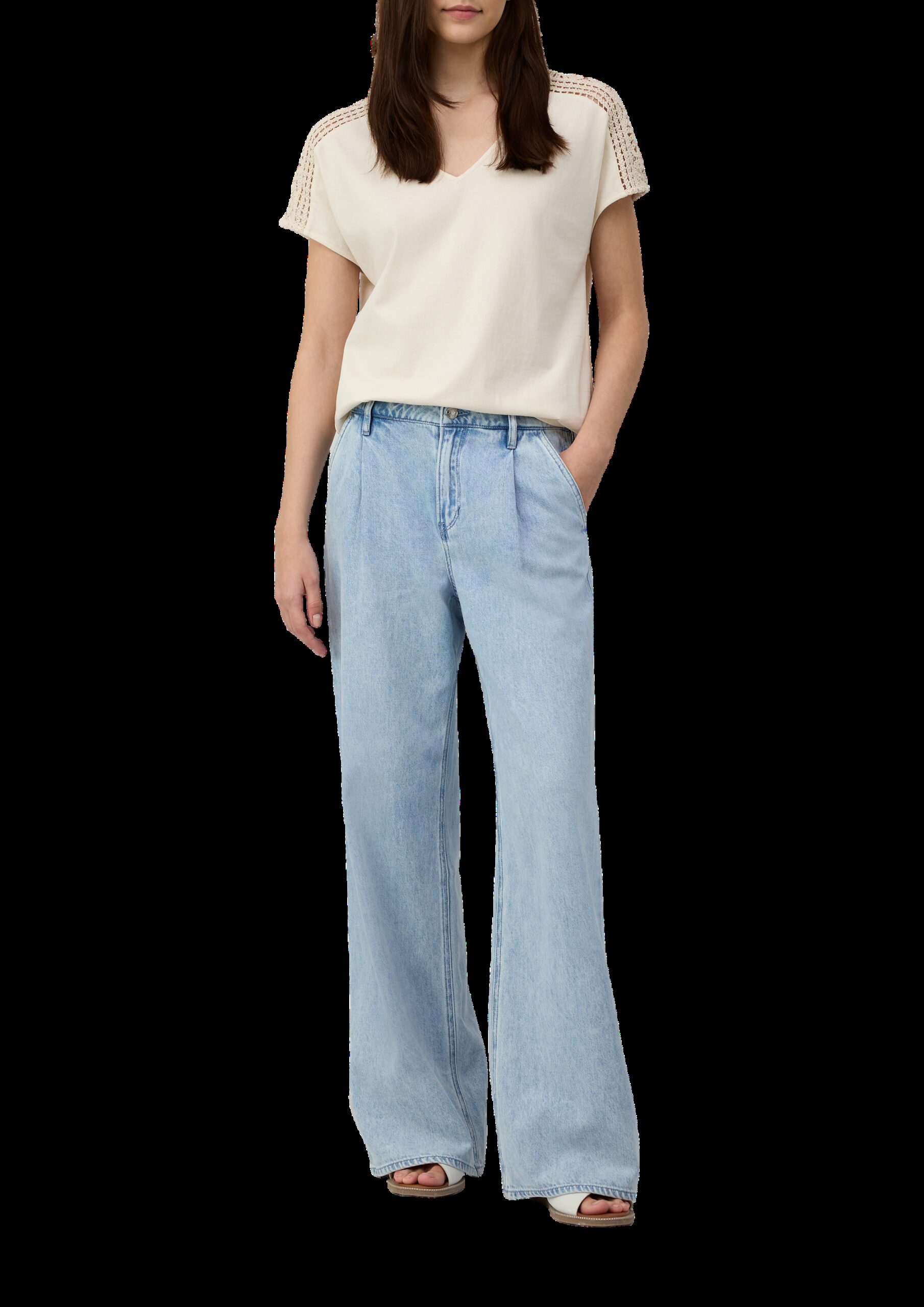 T-Shirt im Relaxed Fit mit Häkelspitze