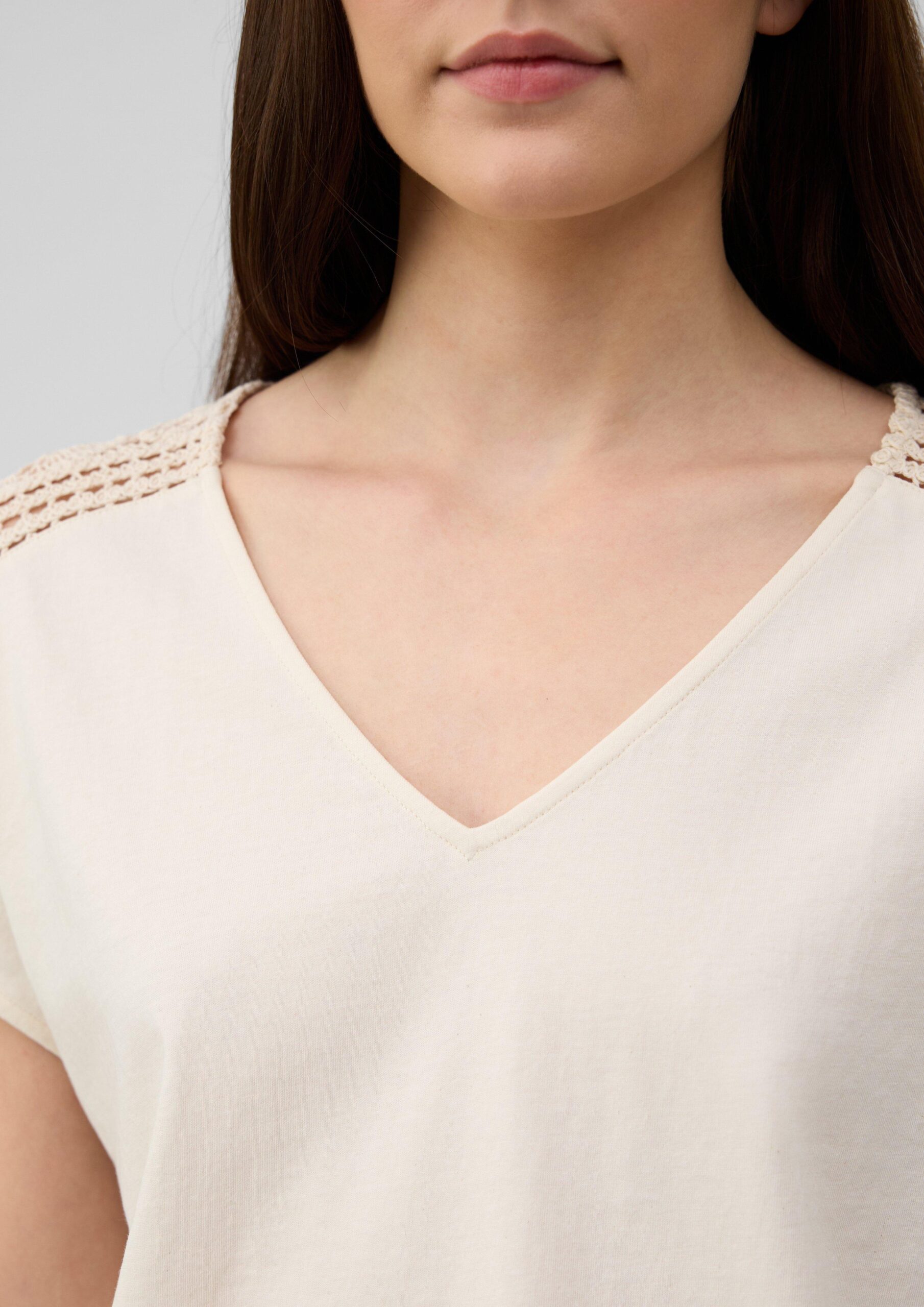 T-Shirt im Relaxed Fit mit Häkelspitze