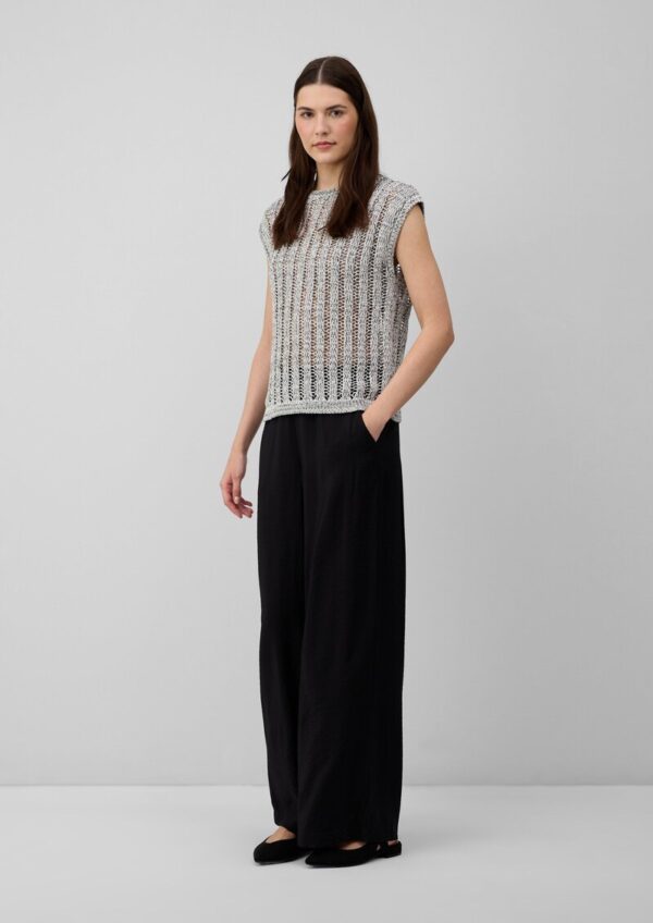 Strick-Pullunder aus Baumwollmix mit Ajourmuster