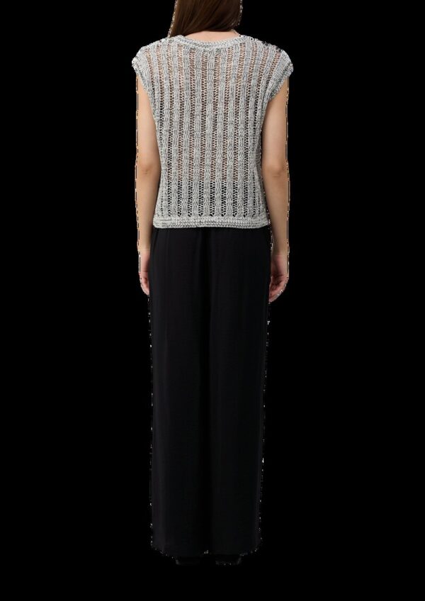 Strick-Pullunder aus Baumwollmix mit Ajourmuster