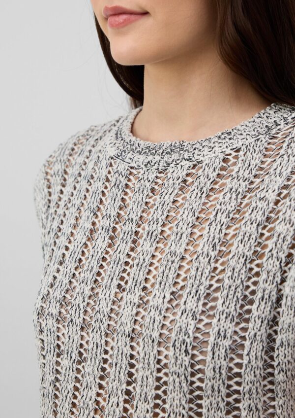 Strick-Pullunder aus Baumwollmix mit Ajourmuster
