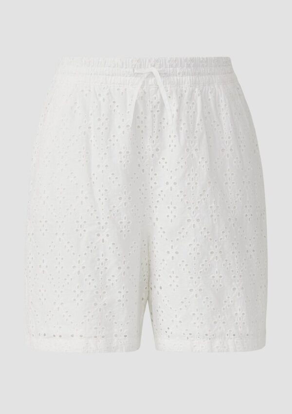 Shorts mit Wide Leg und Lochstickerei