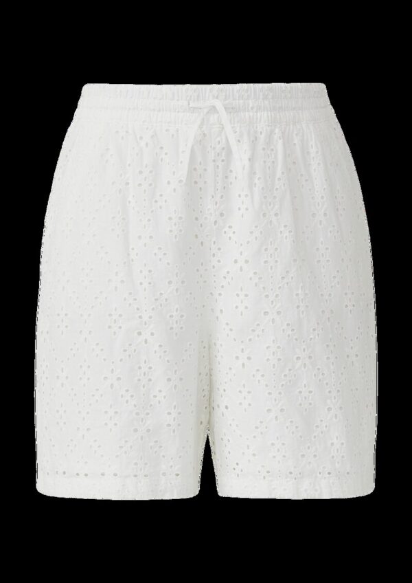 Shorts mit Wide Leg und Lochstickerei