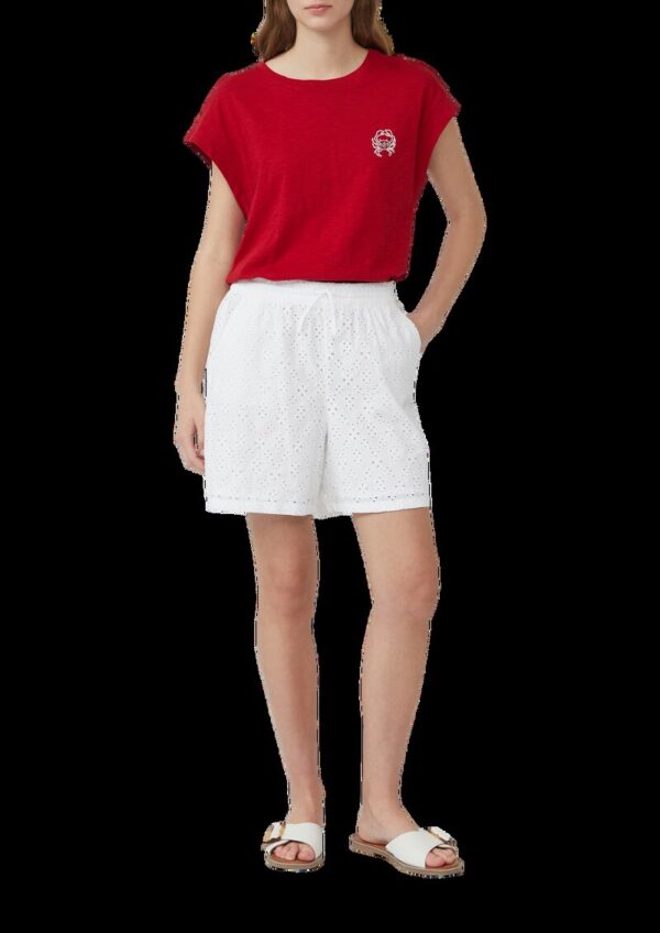 Shorts mit Wide Leg und Lochstickerei