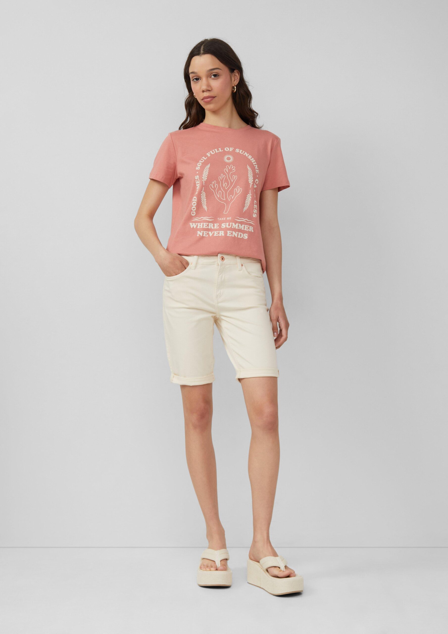 Jeans-Bermuda Catie / Slim Fit / Mid Rise