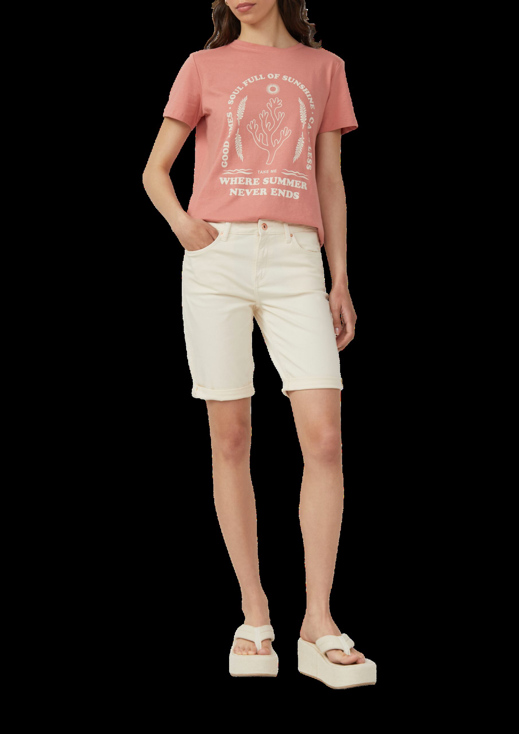 Jeans-Bermuda Catie / Slim Fit / Mid Rise