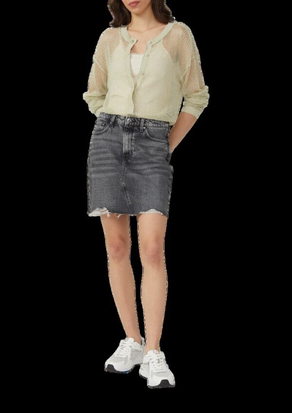 Denimrock mit offenem Saum