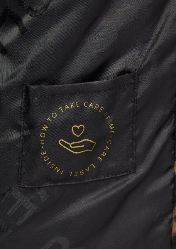 Wollmix-Blouson mit gerafftem Saum und Leo-Print