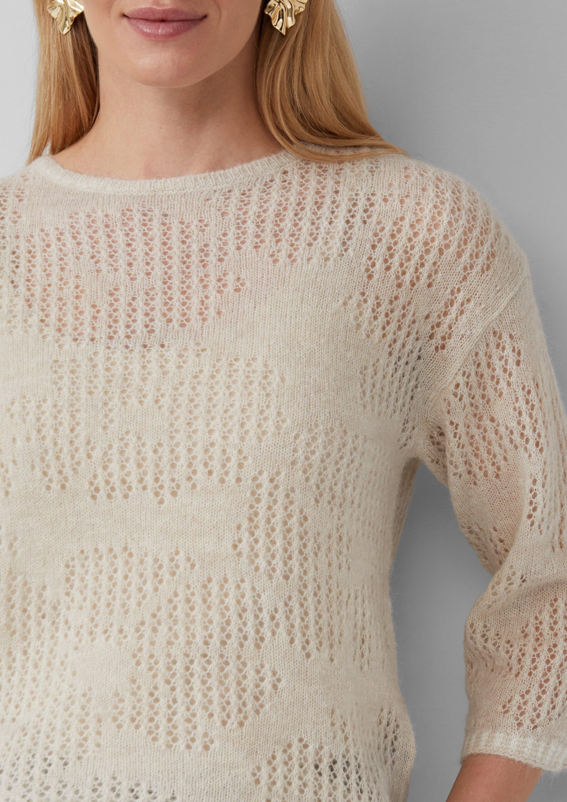 Semitransparenter Pullover aus Alpakamix