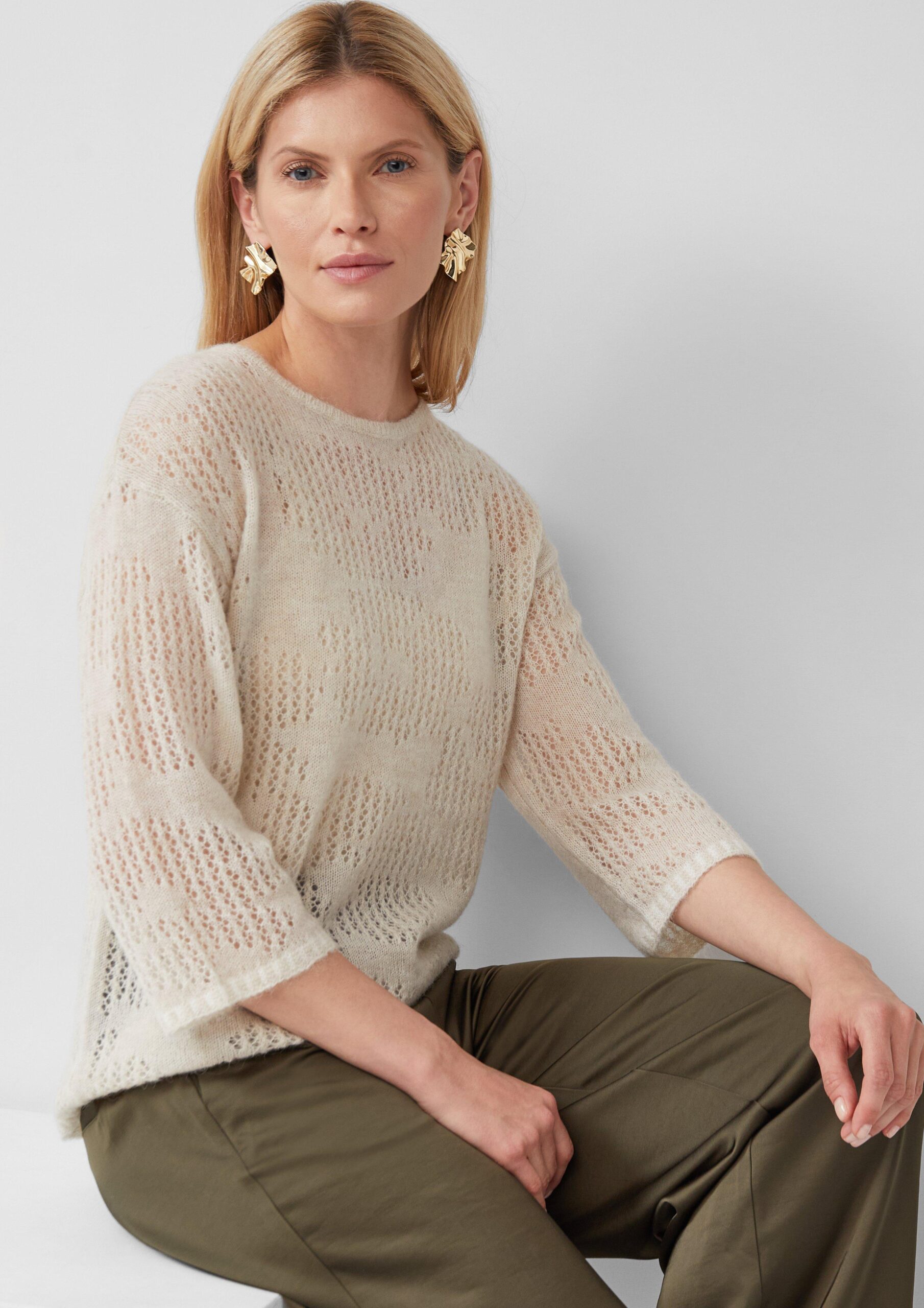 Semitransparenter Pullover aus Alpakamix