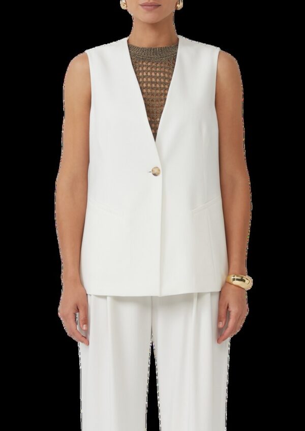 Lange Weste aus Viskosemix im Relaxed Fit