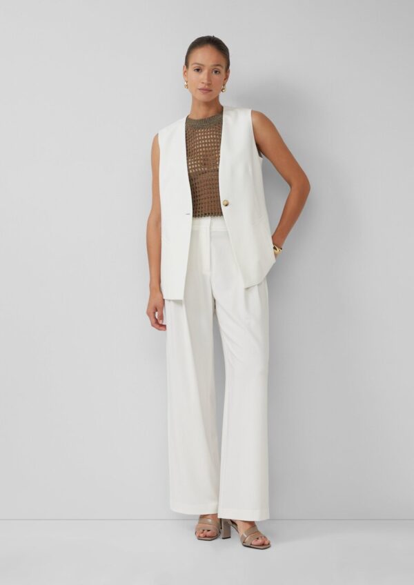 Lange Weste aus Viskosemix im Relaxed Fit