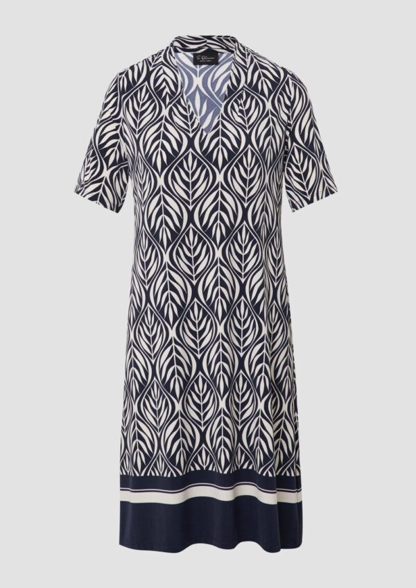 Kurzes Jerseykleid mit V-Ausschnitt