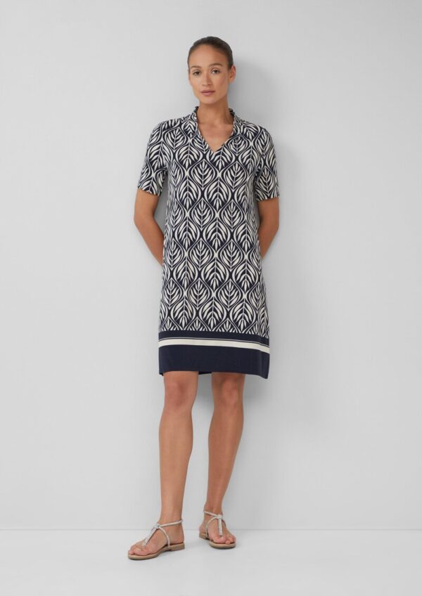 Kurzes Jerseykleid mit V-Ausschnitt