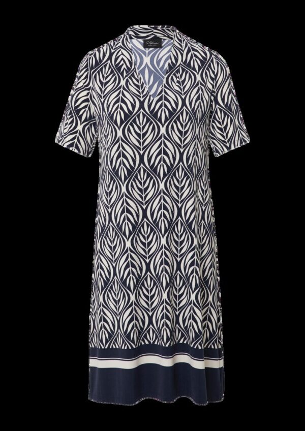 Kurzes Jerseykleid mit V-Ausschnitt