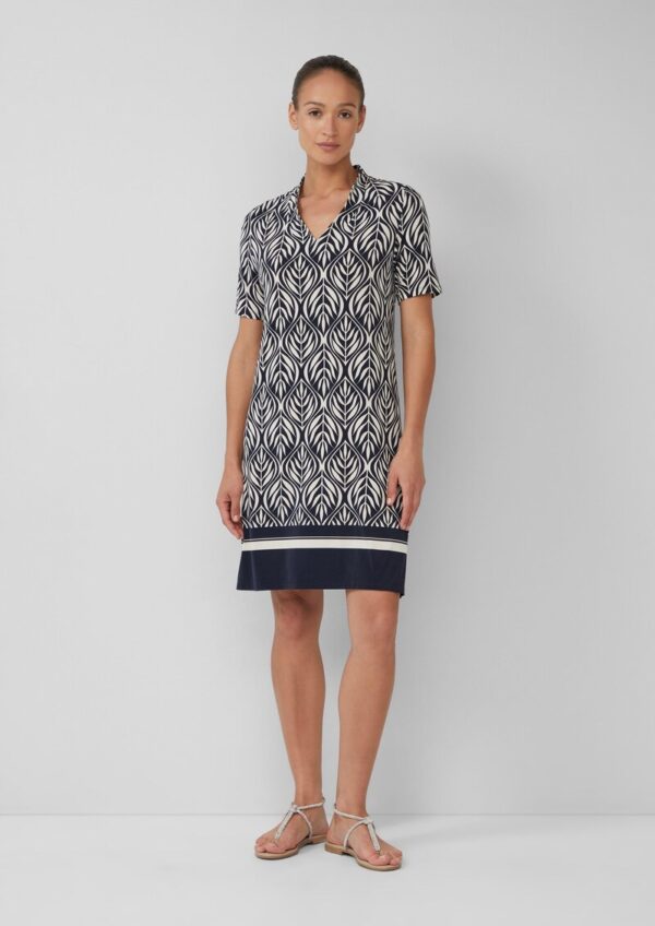 Kurzes Jerseykleid mit V-Ausschnitt