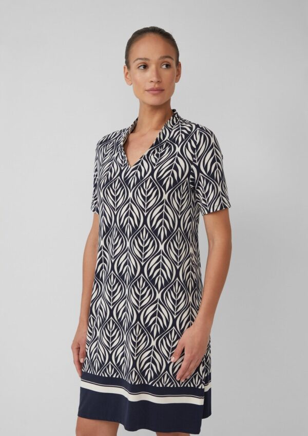 Kurzes Jerseykleid mit V-Ausschnitt